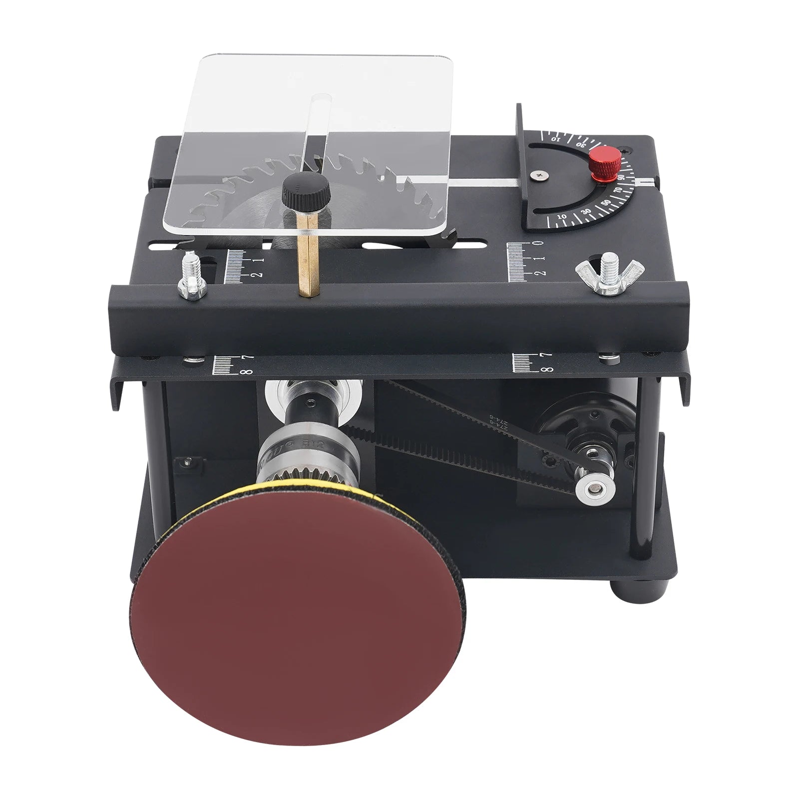 200w mini table saw for wood craft 10000rpm with angle guide & polishing disc diy model making precision cutting tool