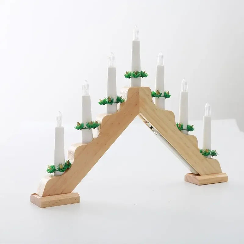 Christmas candle holders table led window decoration wooden candlestick holder decor light porta velas gift fc037