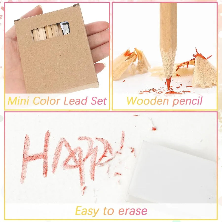 24 set mini drawing class colored pencil bulk for kid 3.5 in back to school plies portable short fat per 12 different
