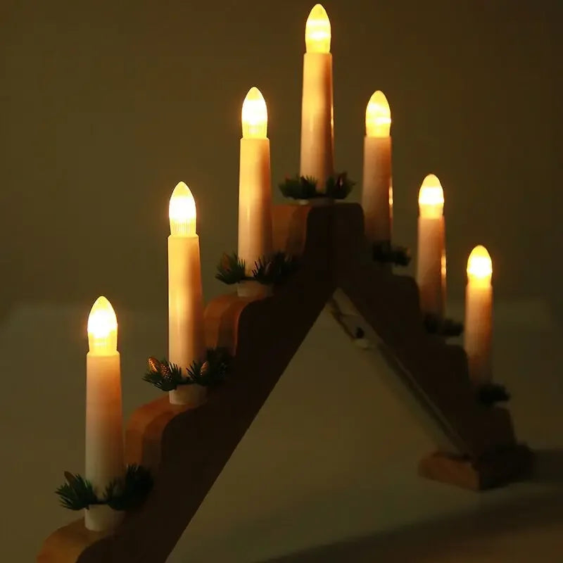 Christmas candle holders table led window decoration wooden candlestick holder decor light porta velas gift fc037