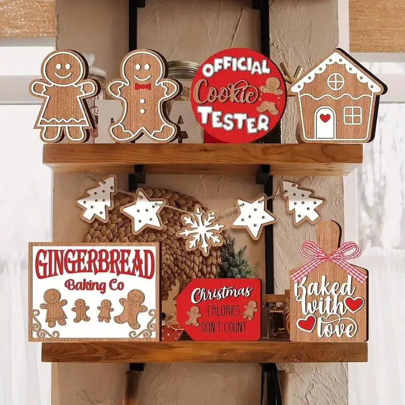 12-piece-wooden-christmas-tiered-tray-set-featuring-colorful-snowmen-gingerbread-and-santa-signs-for-festive-cheer