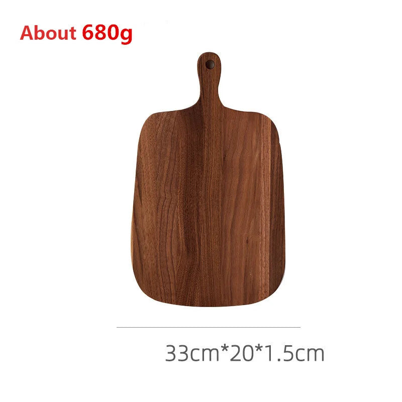 Black walnut chopping blocks solid wood cutting board cheese outdoor camping portable fruit deli - 33x20x1.5cm