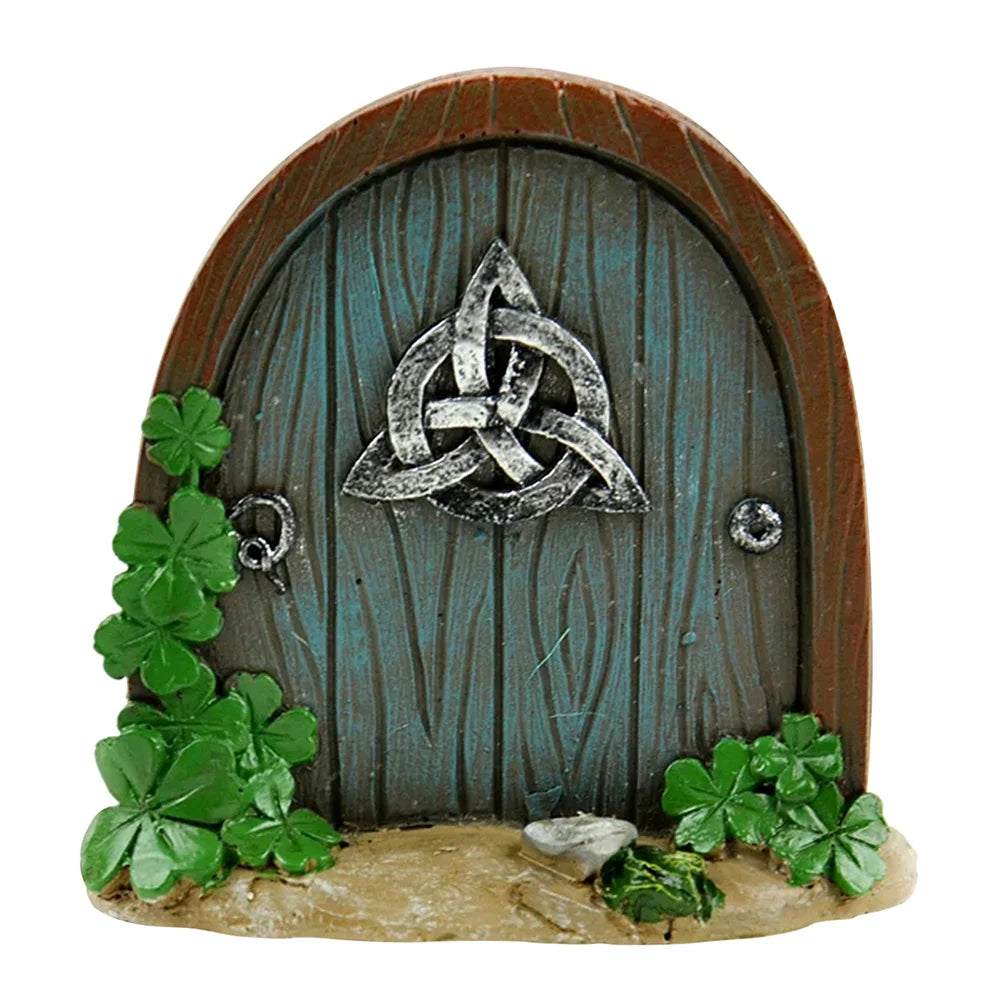 Fairy door sculpture wooden elf ornament creative dollhouse for trees garden decor - 2 / united states - decorative