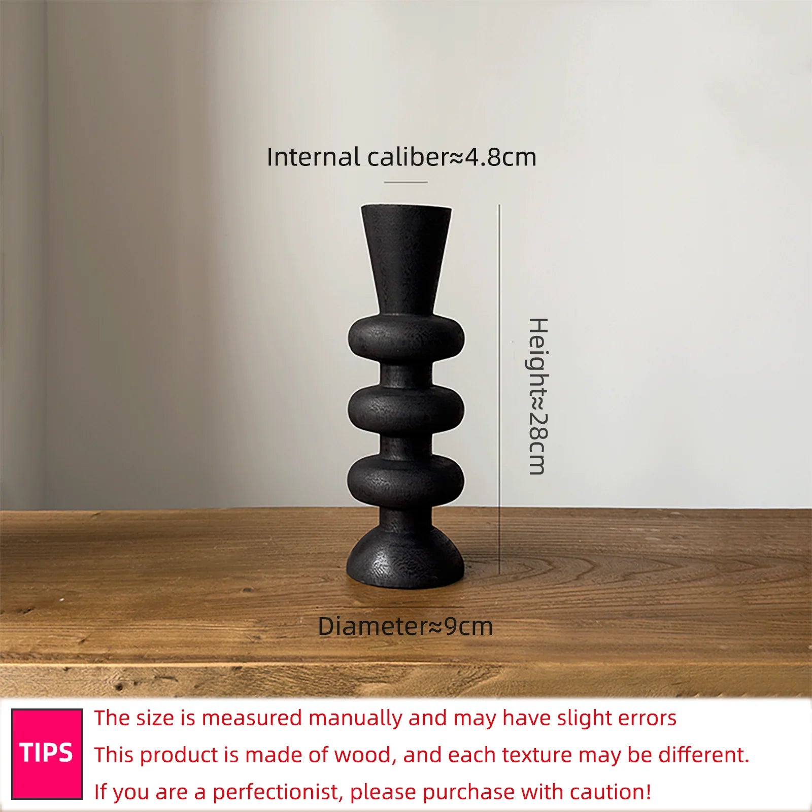 Walnut geometric ring candle holder ornament hotel natural wood color scented home decoration accessories centre