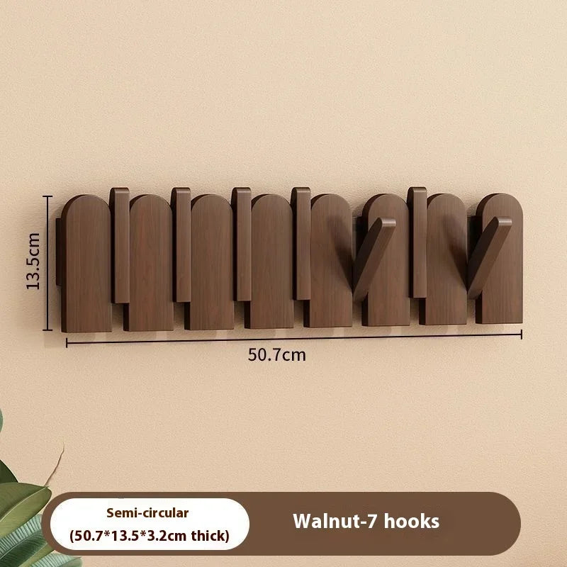 Wooden piano key coat hooks - wall mounted entryway hangers for door & foyer - creative organizer keys clothes - g3