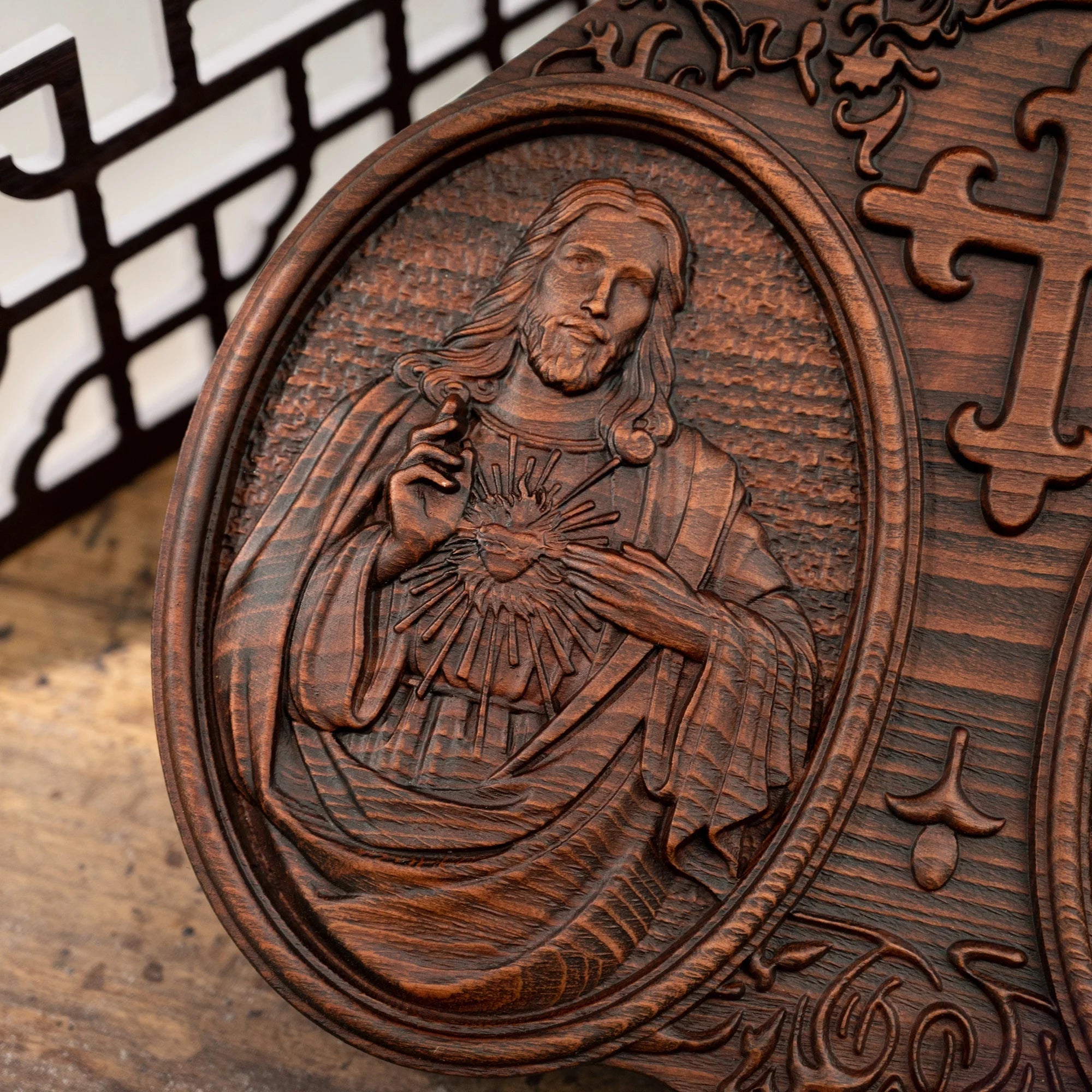 Sacred heart of jesus and mary christ wall decor religious saint statue complete catholic christmas gift - (christian)