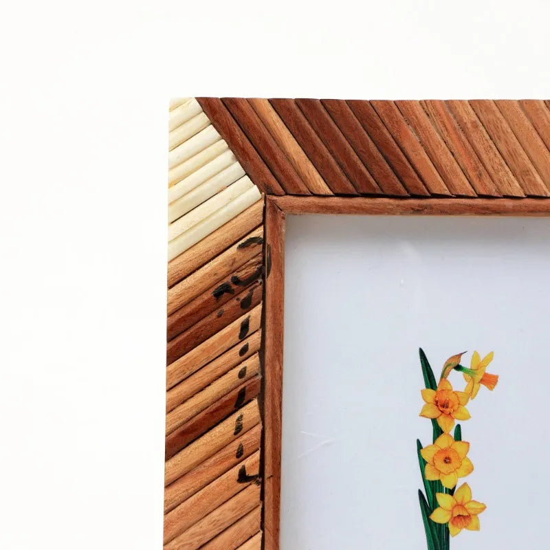 Decorative picture frame wooden photo home decor living room tabletop wall hanging birthday gift - united states / brown