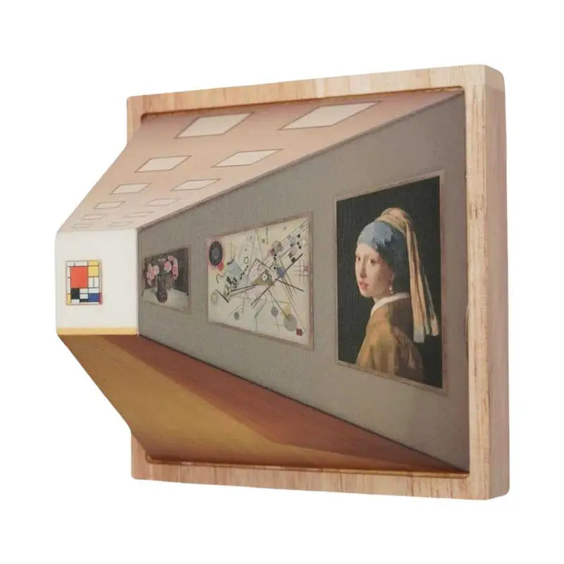 Creative 3d naked eye vision wall decoration wooden non perforated mounted bedside atmosphere unique home gift - usb