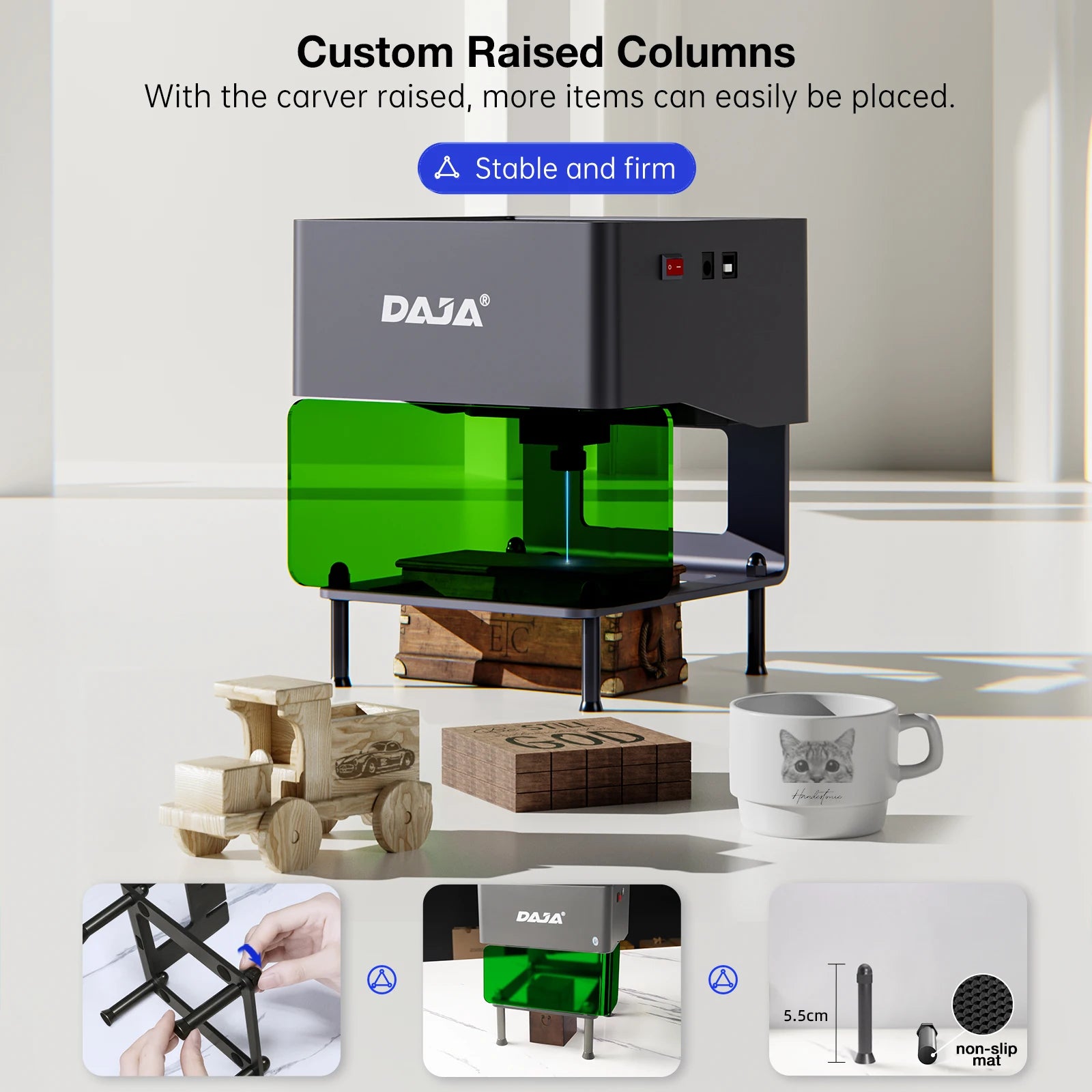 Daja dj6 laser engraver mini portable bluetooth diy cut engraving machine engrave mark wood painted metal acrylic glass