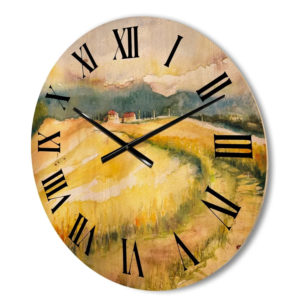 Country wood wall clock rustic decor natural pine artwork ready to hang includes battery unique home accent - united
