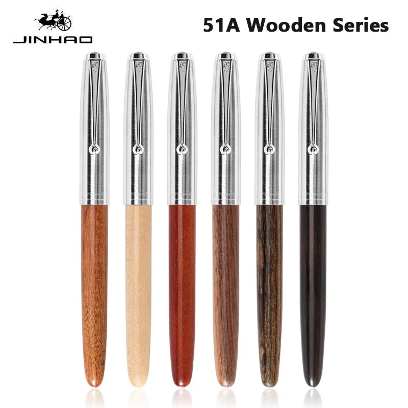 Jinhao 51a wooded fountain pen luxury elegant calligraphy ink pens ef/f nib writing ink stationery office school