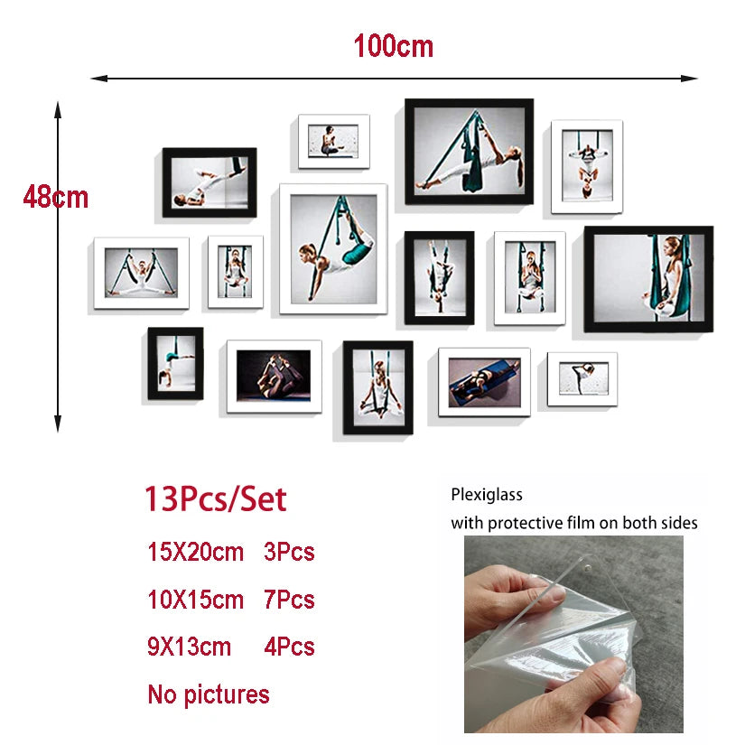 14/19pcs photo frames for pictures wall picture frame wooden hanging decor wedding party home decoration