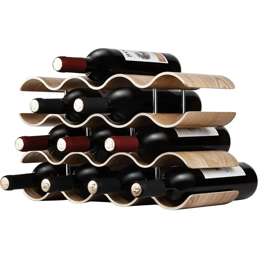four-tier-freestanding-wooden-wine-rack-for-14-bottles-wavy-design-wine-storage-organizer