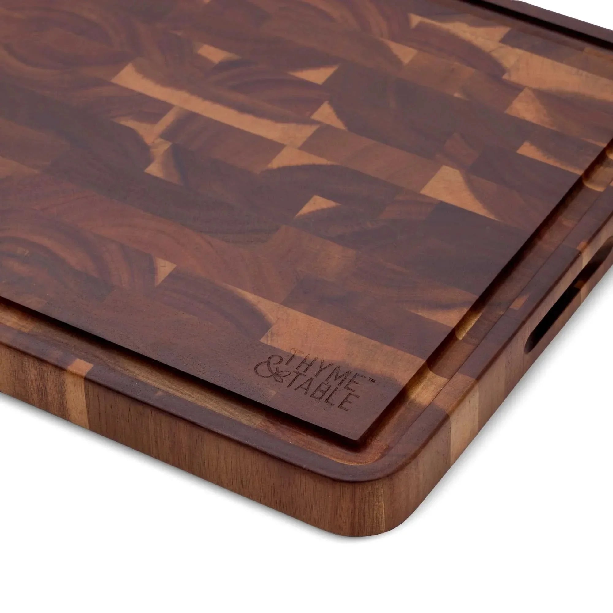 12’’x18’’ acacia end grain butcher block cutting board wood cheese charcuterie wooden - united states
