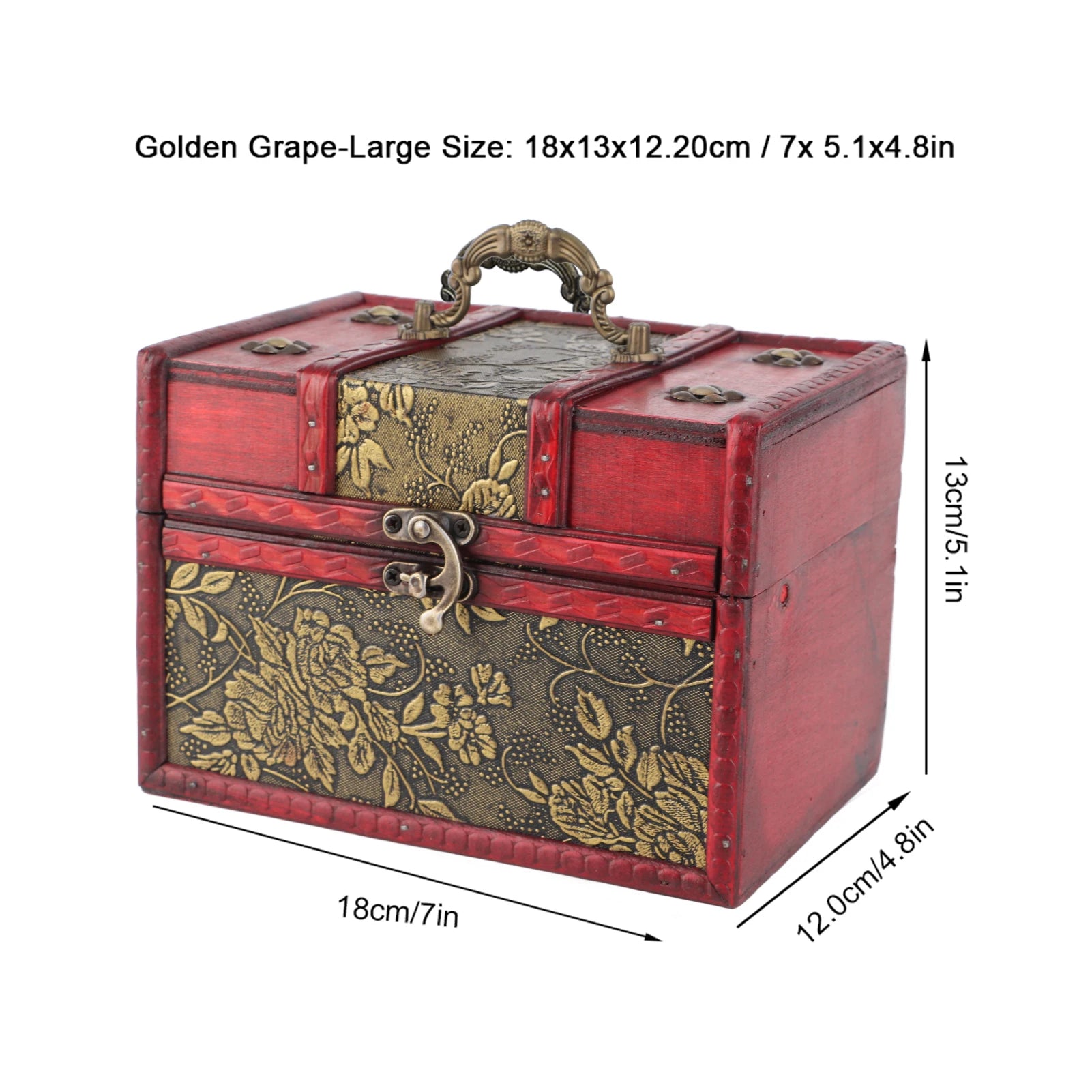 Jewelry organizer box case portable wooden pu display storage for - l / like picture / united states - box
