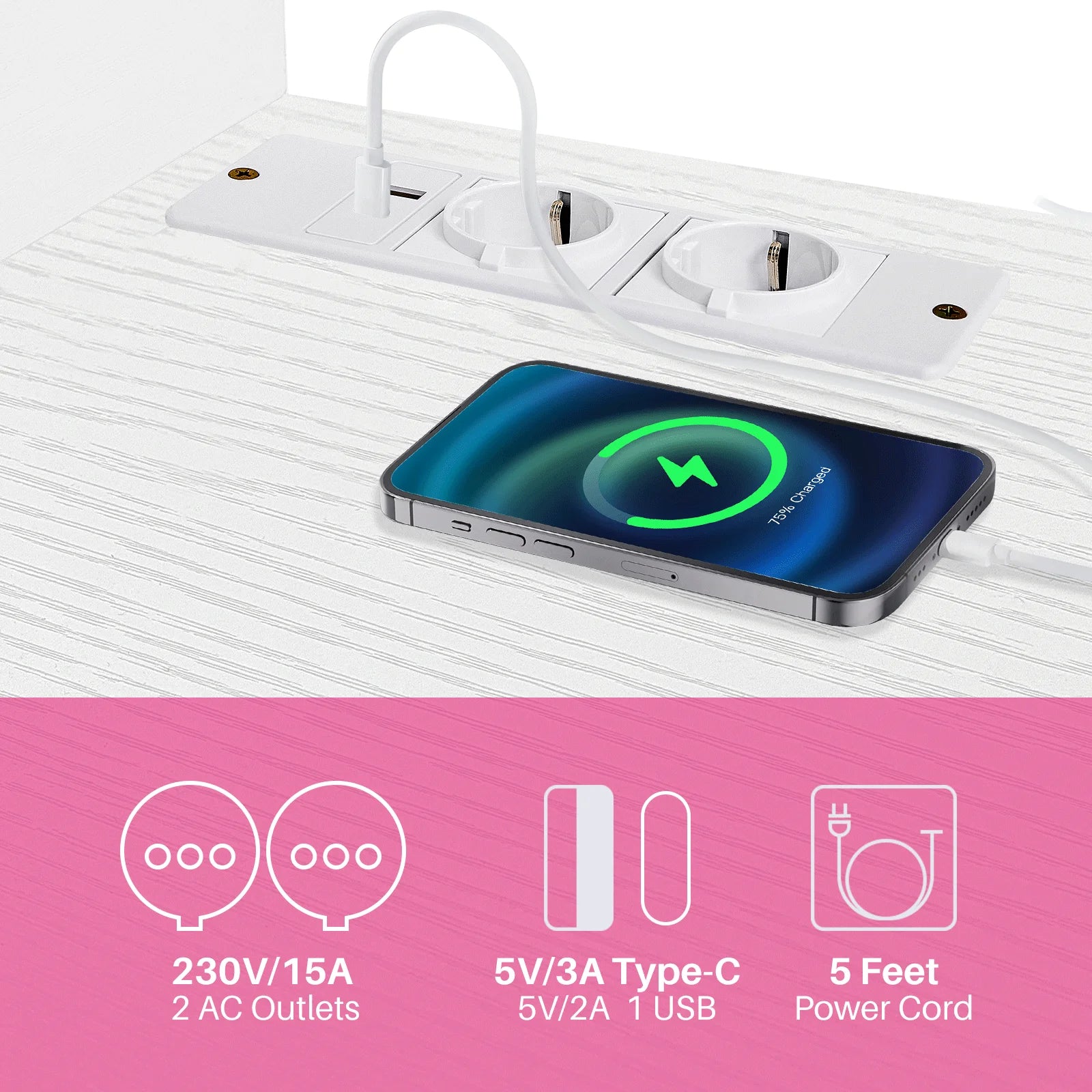 Redlife tv stand for tvs up to 65 inches entertainment center w/ power outlet storage cabinet three open shelves living