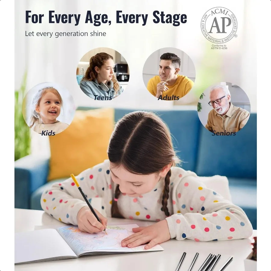 120 pack colored pencils for adult coloring books soft core oil based color with sketch book art plies - united states