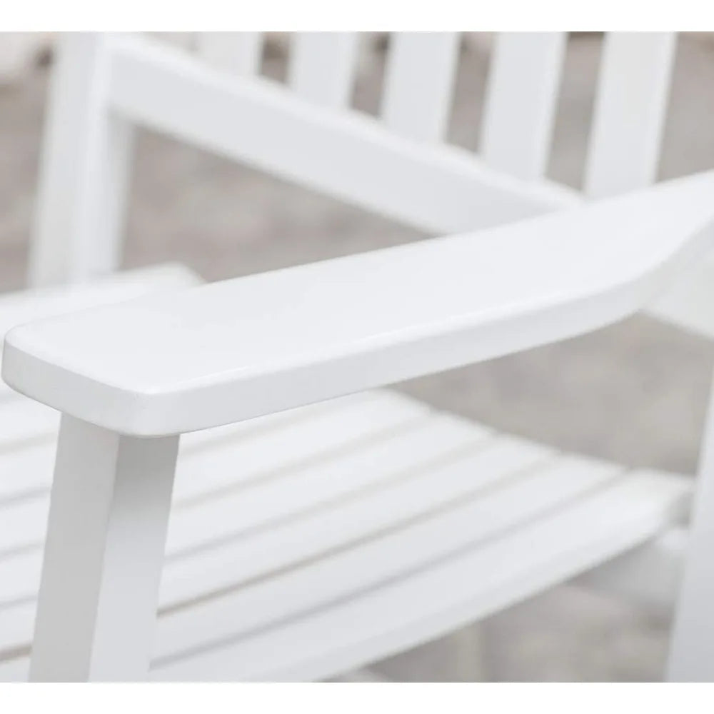 Patio rocking chairs furniture white wooden outdoor rockers set of 2 porch for audlt indoor outside balcony garden