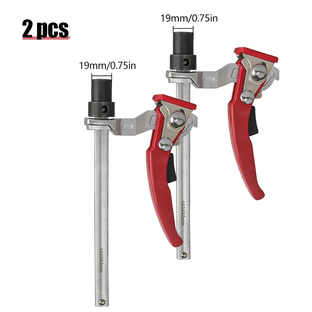 Allsome 2pc mft table workbench quick ratchet bench dog clamp 3/4 inch(19mm) 20mm hole hold down for woodworking - 19mm