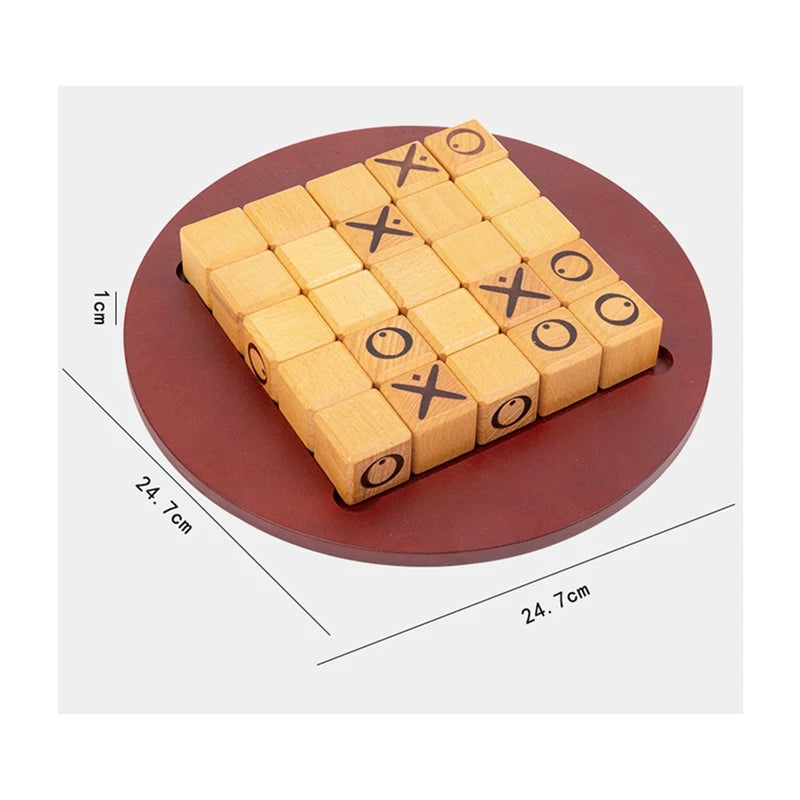 Xo chess board wooden mini tic-tac-toe game desktop board-games interactive educational montessori-toys for children