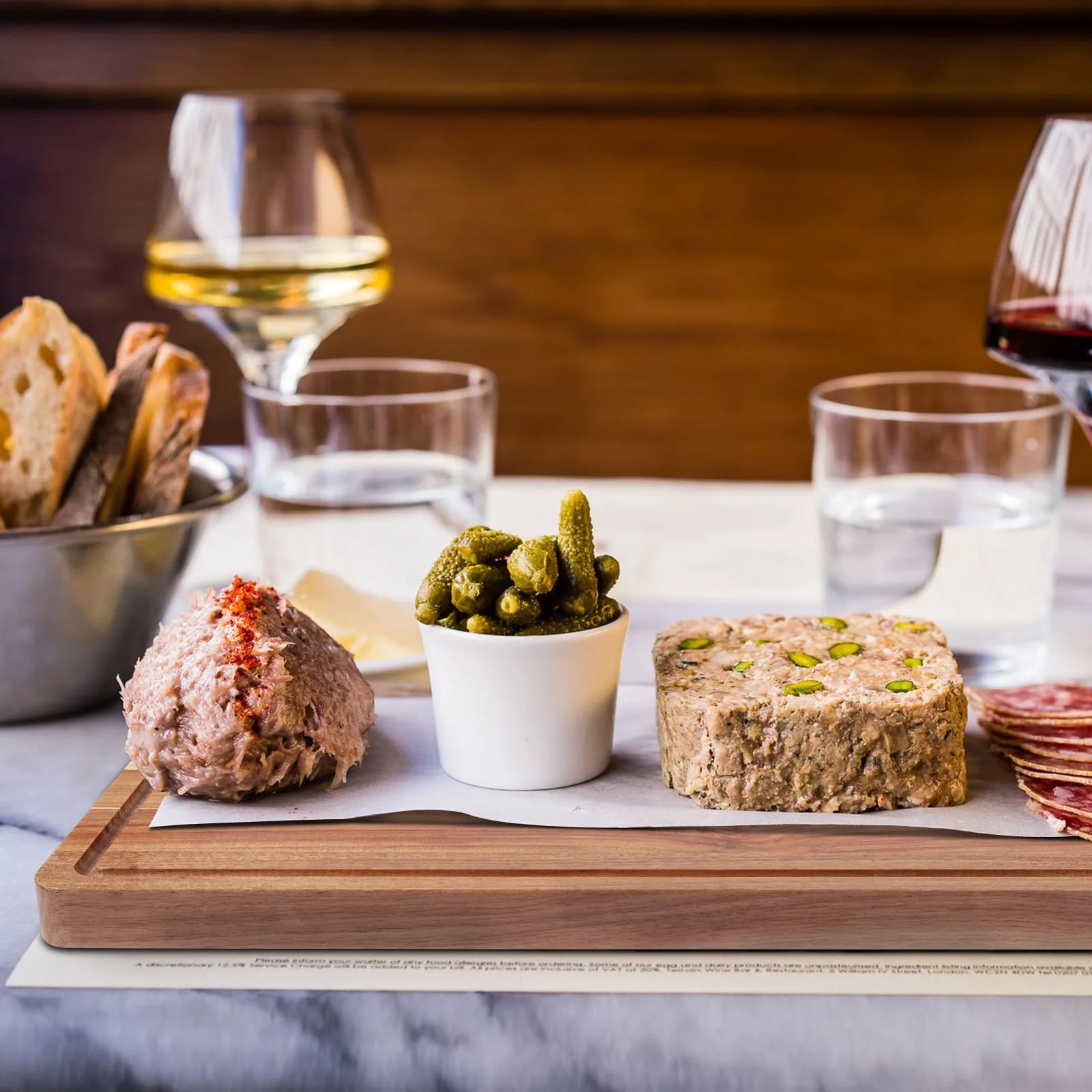 Acacia extra large wood cutting board 1.5 inches thick butcher block reversible wooden kitchen cheese charcuterie