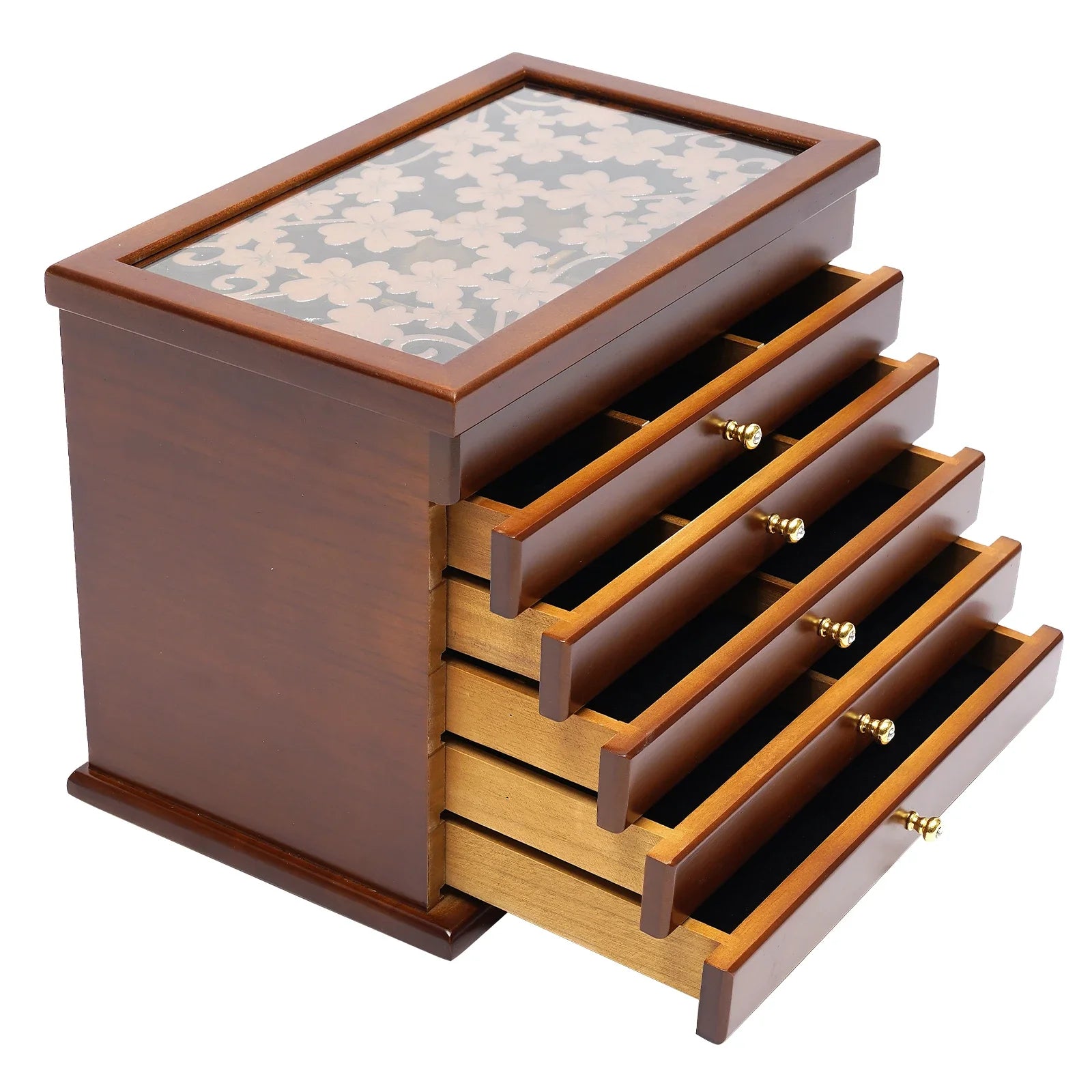 Wooden vintage jewellery storage box case organizer ring gift boxes container high quality jewelry display - box