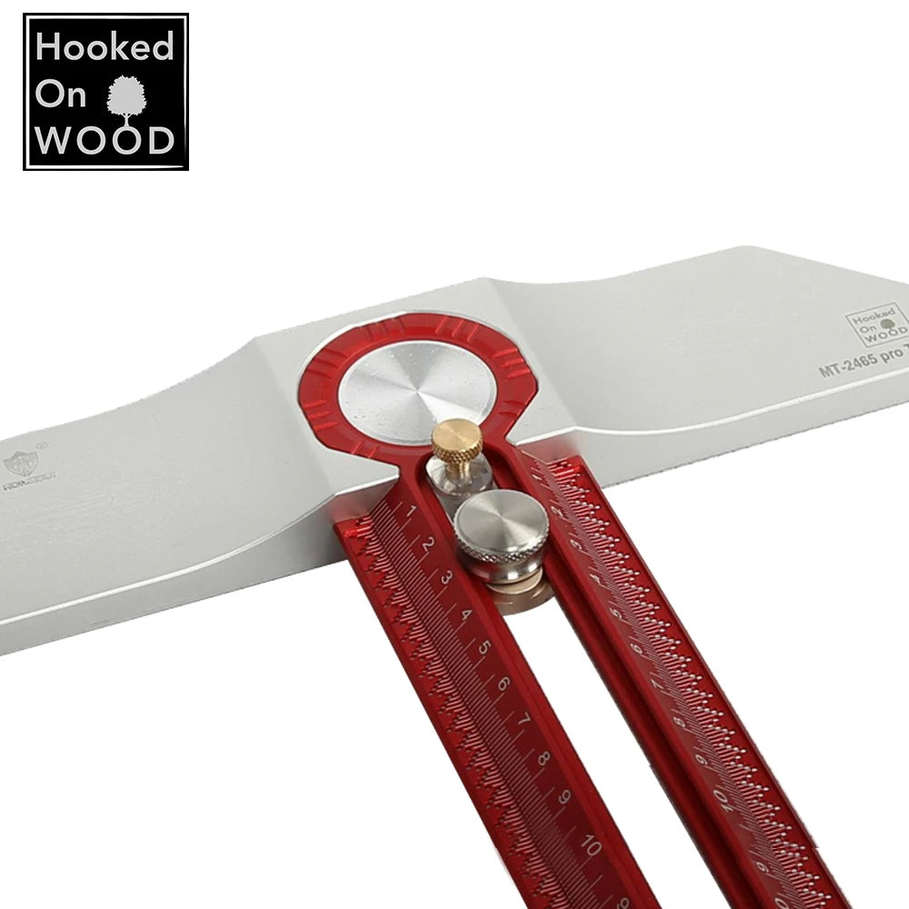 Mt-2465 pro woodworking scriber marking t square ruler hooked on wood aluminum alloy hole positioning gauge by hongdui