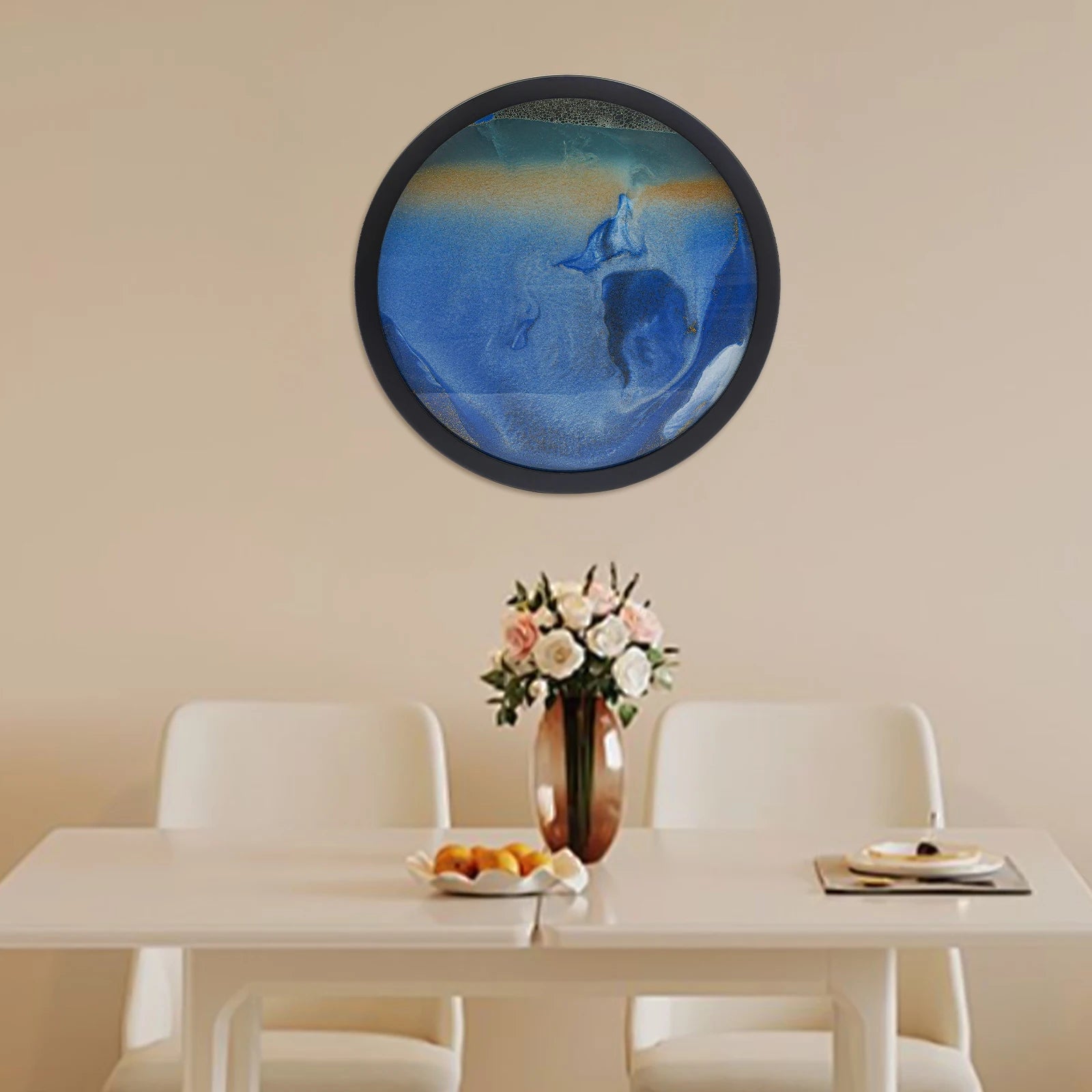 44cm/17.3in nordic style wall art decor abstract wooden hanging modern blue home decoration for living