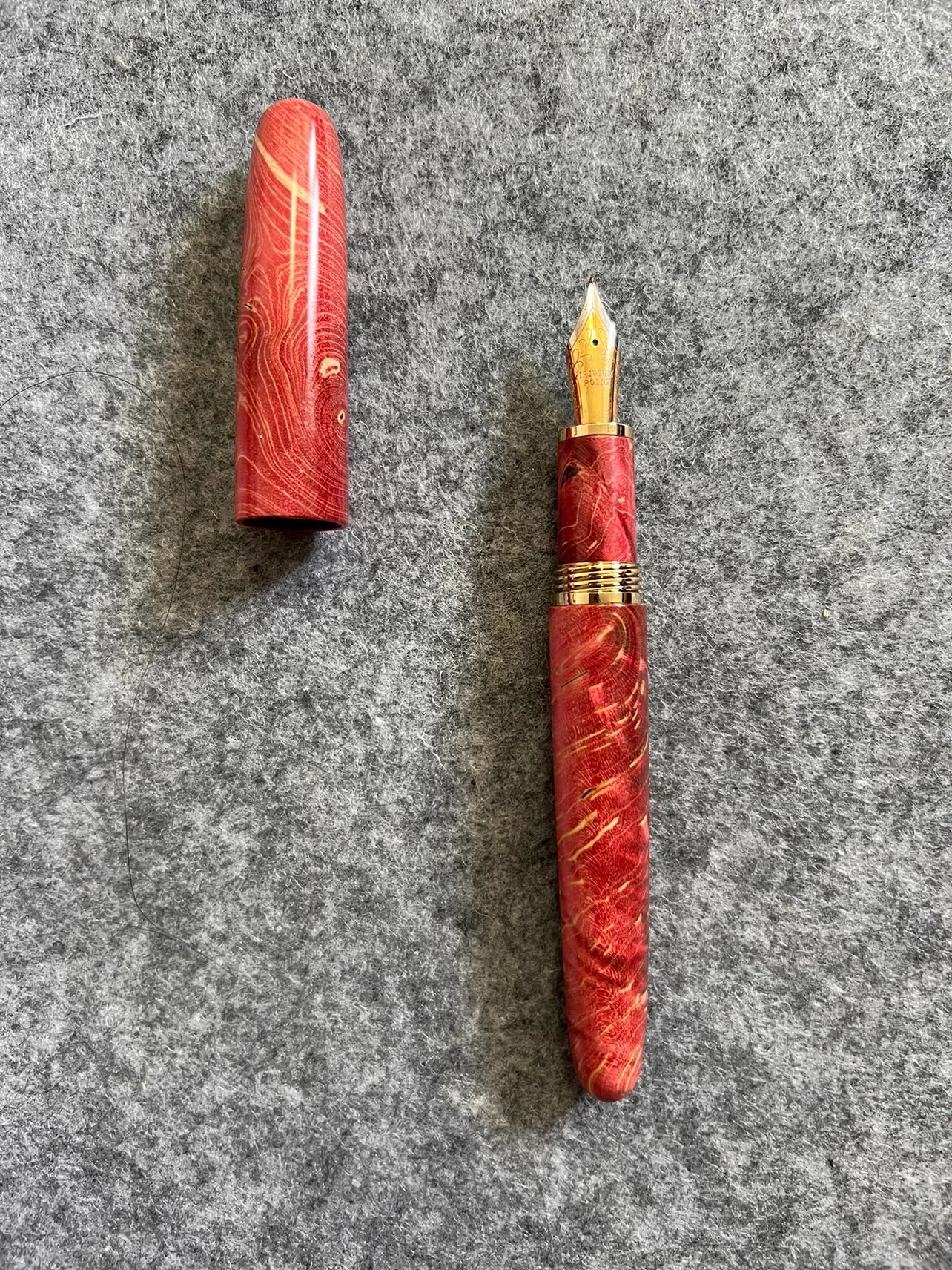 Jinhao 9056 pattern stabilized wood fountain pen long knife nib writing ink school office supplies students gifts