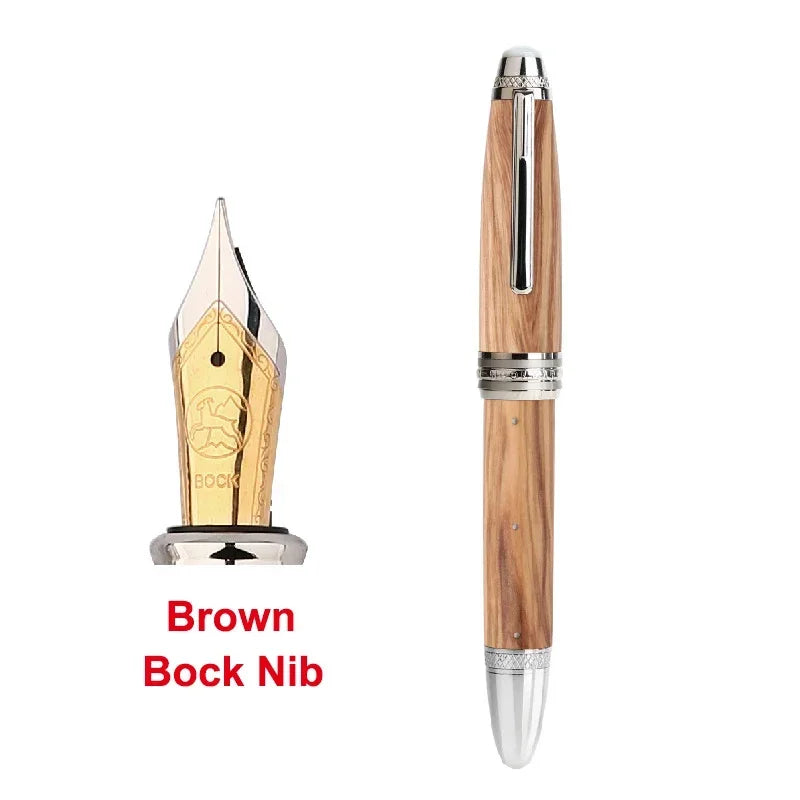 Handmade majohn m1000 wood fountain pen bock/18k nib rivet pearl top office school supplies stationery writing business