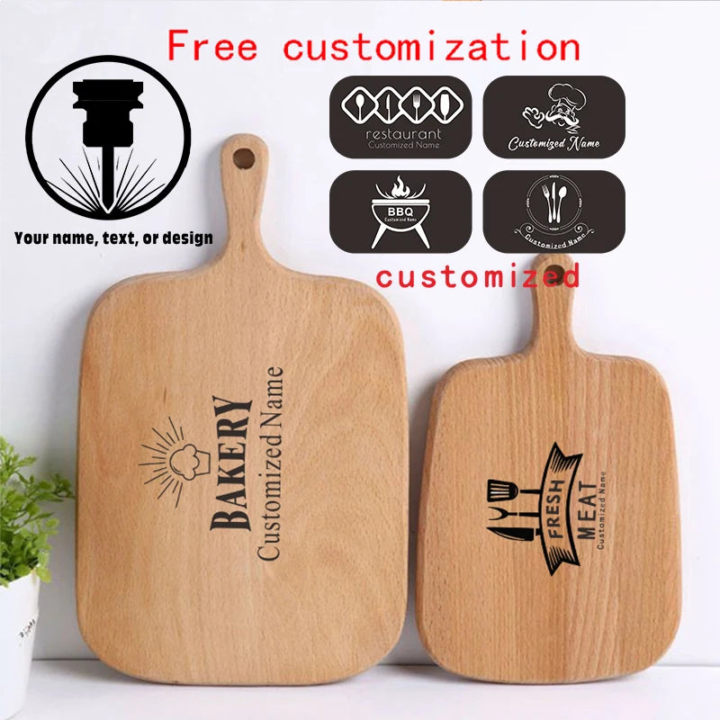 Custom mini high quality kitchen wooden chopping tray blocks cutting board pizza bread fruit sushi hangable tool