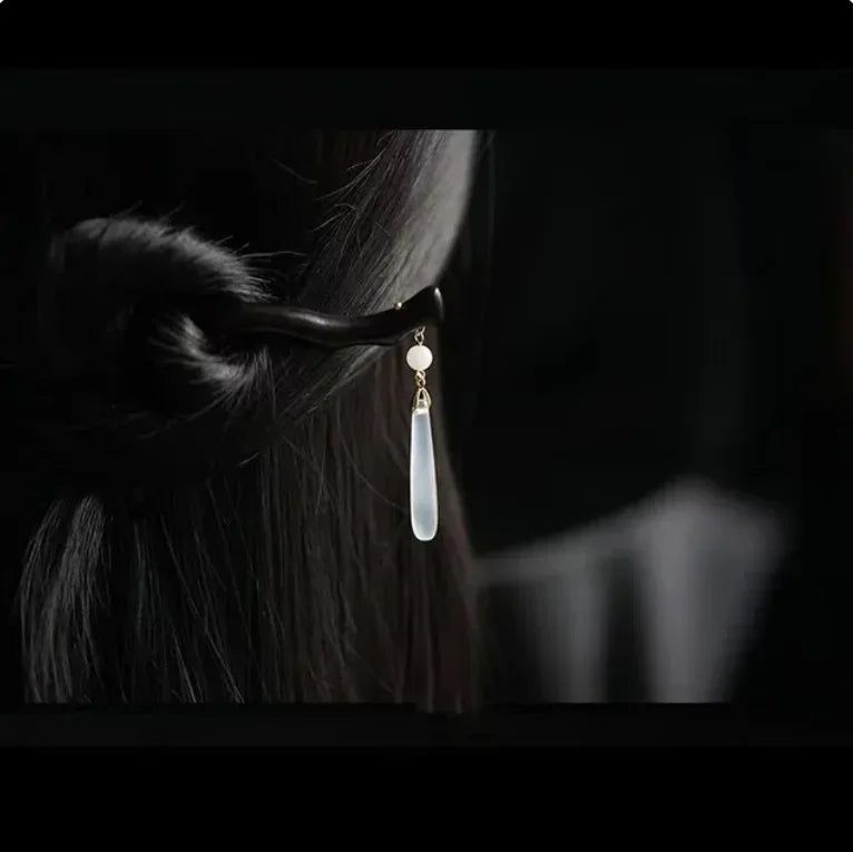 Retro flower hair forks long tassels wooden sticks pearls bead step shake chinese wedding bridal hairpins clips jewelry