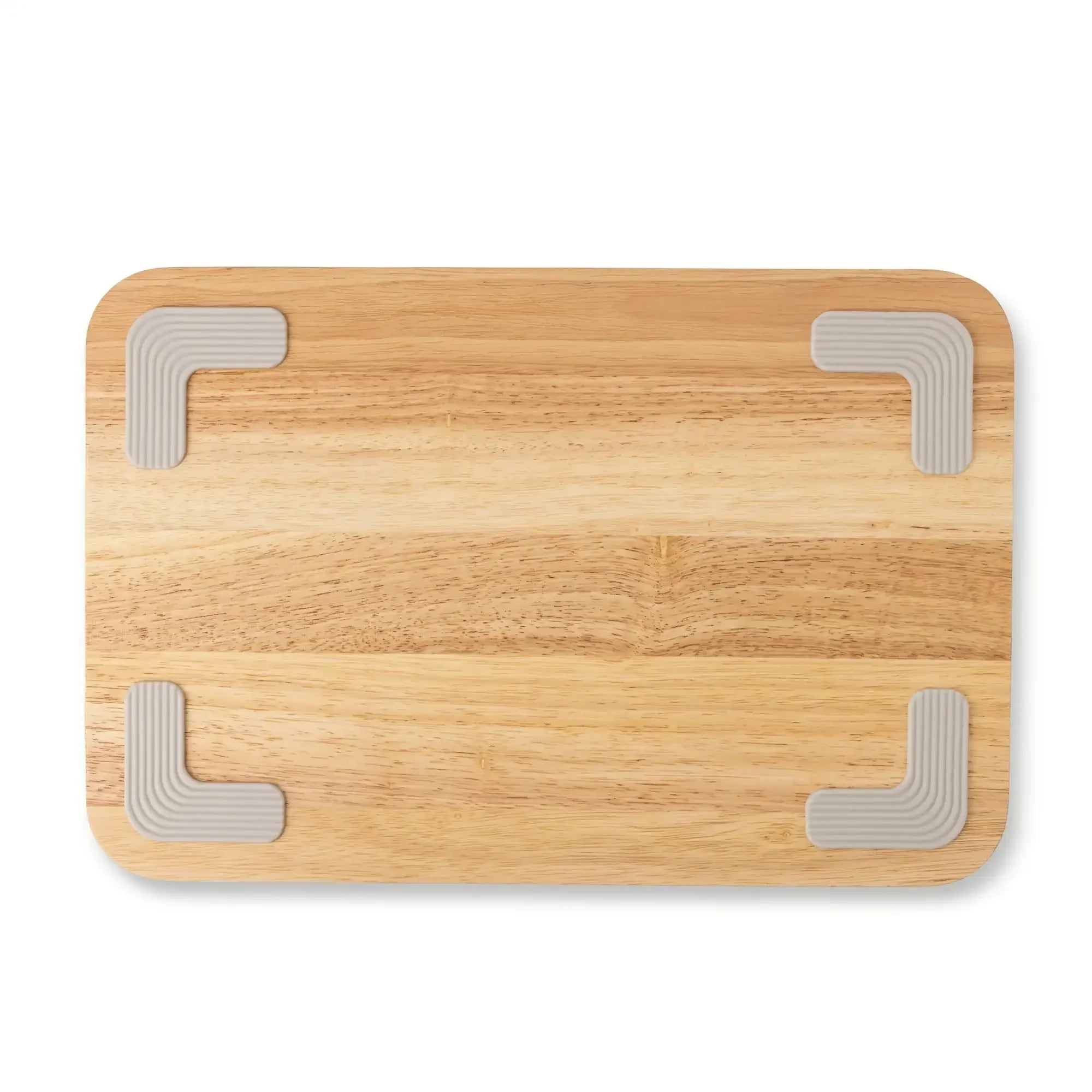 12x18 inch large rubberwood cutting board anti-slip grips & juice groove for secure chopping butcher block kitchen