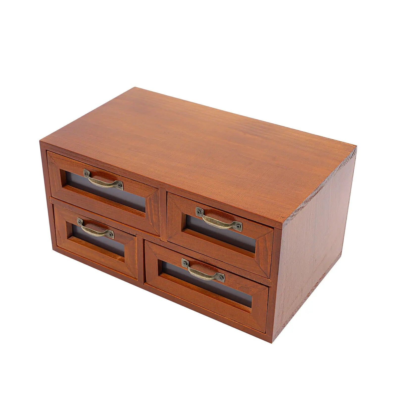 4pcs 16 drawers brown wooden storage box vintage multi drawer organizer 60*18.5*30.4cm - united states - multipurpose