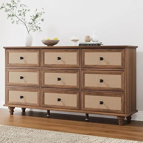 6 drawer dresser for bedroom mid century modern wide wood rustic chest of drawers wooden storage organizer dressers