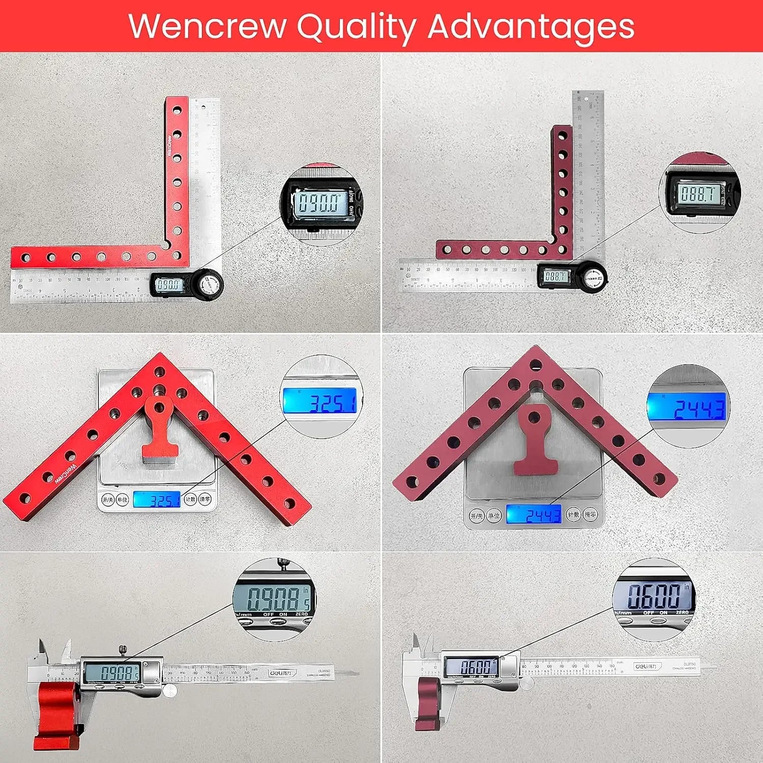 4-piece set of 5.5’’ wencrew aluminum corner clamps for woodworking cabinetry drawer assembly frame building & diy