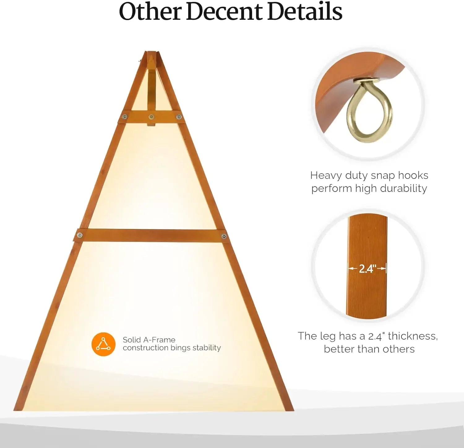 Heavy duty 660 lbs wooden swing frame with extra bottom connection board upgraded a-frame porch bench stand for outdoor