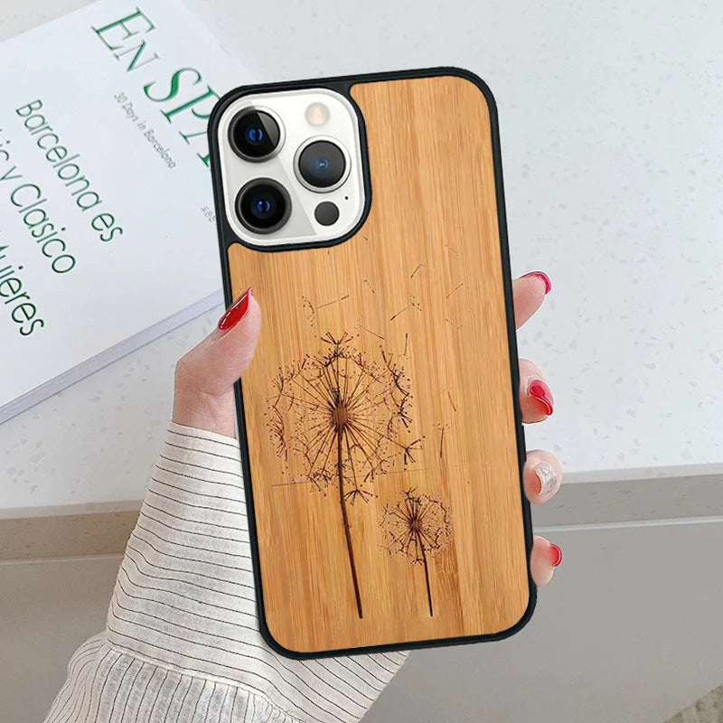 Bamboo wooden animals phone case for iphone 17 air 15 16 16e 14 13 pro max coque 12 11 plus fundas cover - 4