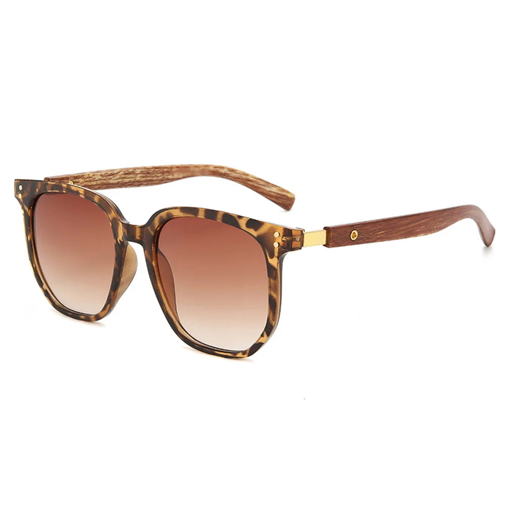 Wood sunglasses with dark polarized lenses retro fashion shades square frame men sun glasses female uv400 - united
