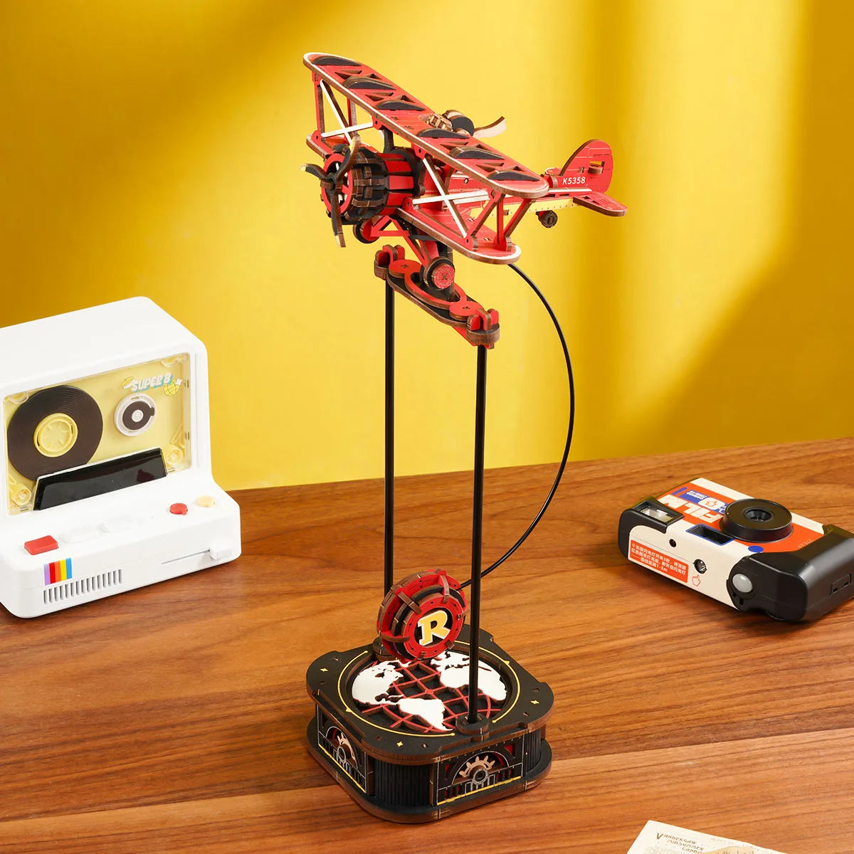 Robotime rokr gravity swing model building kit 3d wooden puzzle kit sky captain ocean fisher best gifts for adults teens