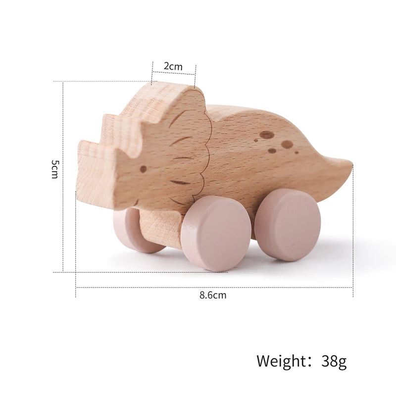 Wooden montessori toys animal block dragging stars moon surround train hand coordination stacking toy handmade