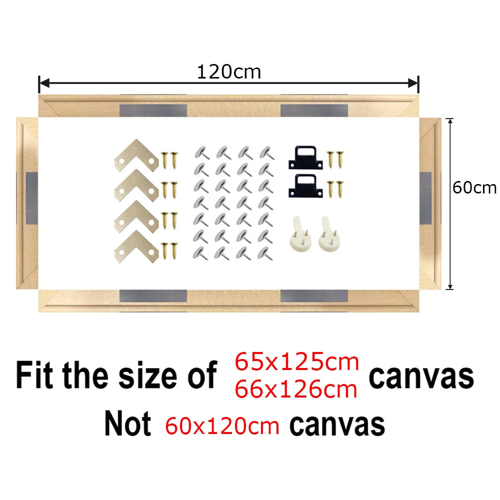 60x120cm wooden frame for 65x125cm picture wall art canvas diamond painting large size poster - wood frame