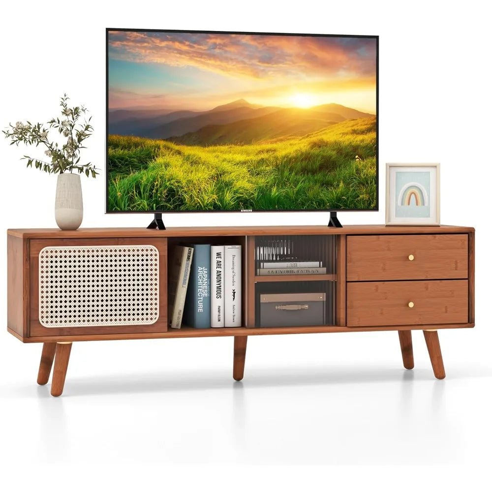 mid-century-modern-bamboo-tv-stand-with-glass-and-rattan-sliding-doors-for-tvs-up-to-65