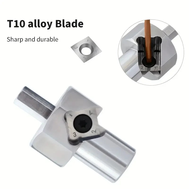 Enjoywood woodworking chamfer tool for 19mm/20mm dog holes polished finish t10 alloy blade stainless steel 9mm hex shank