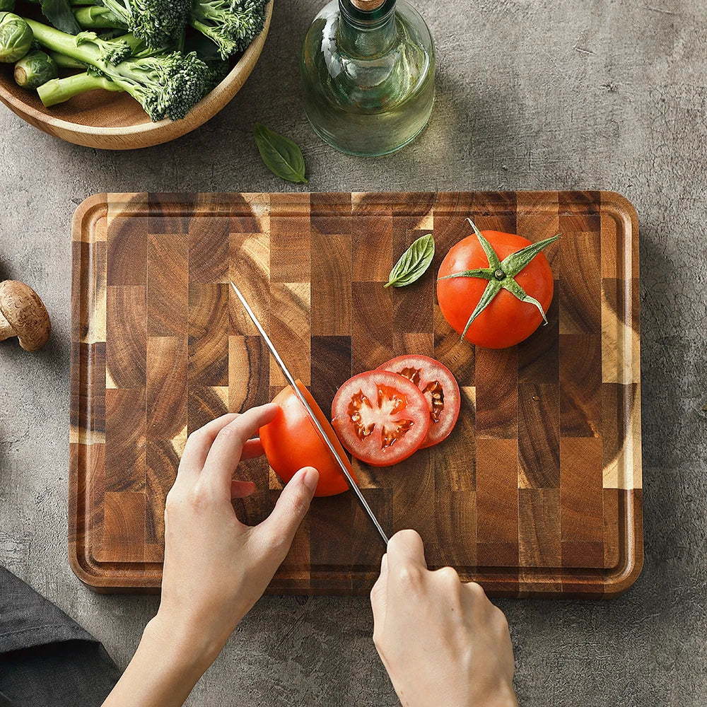 Hezhen cutting board premium acacia wood splicing kitchen accessories chopping drain water and damp-proof tools