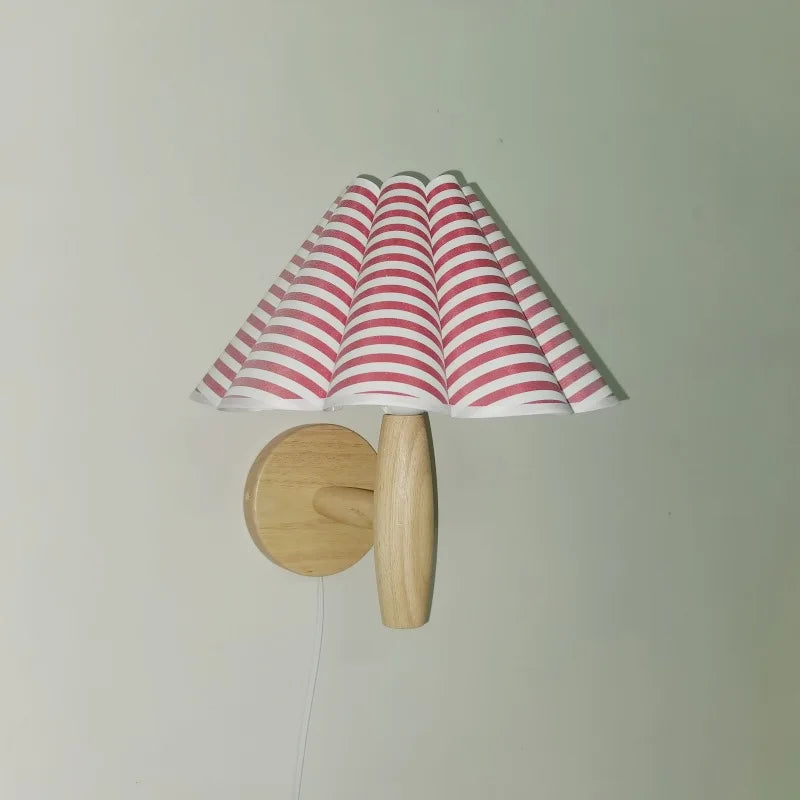 Log color wood wall lamp petal entrance corridor balcony aisle atmosphere night light bedroom bedside decorative - c