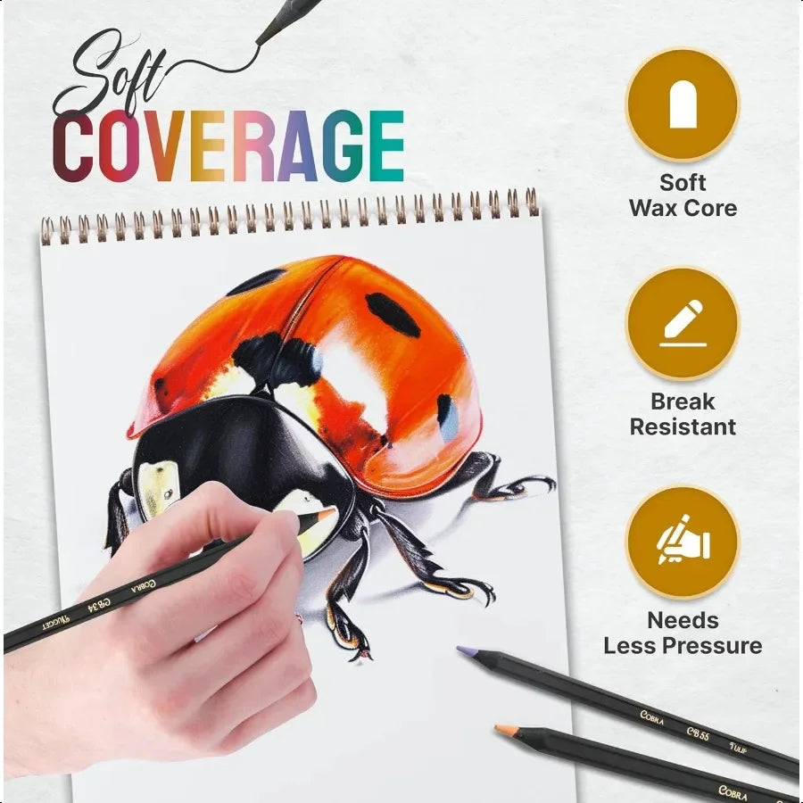 Coloring pencils for adults 24 wax soft core colored adult books vibrant color pencil set cobra - united states
