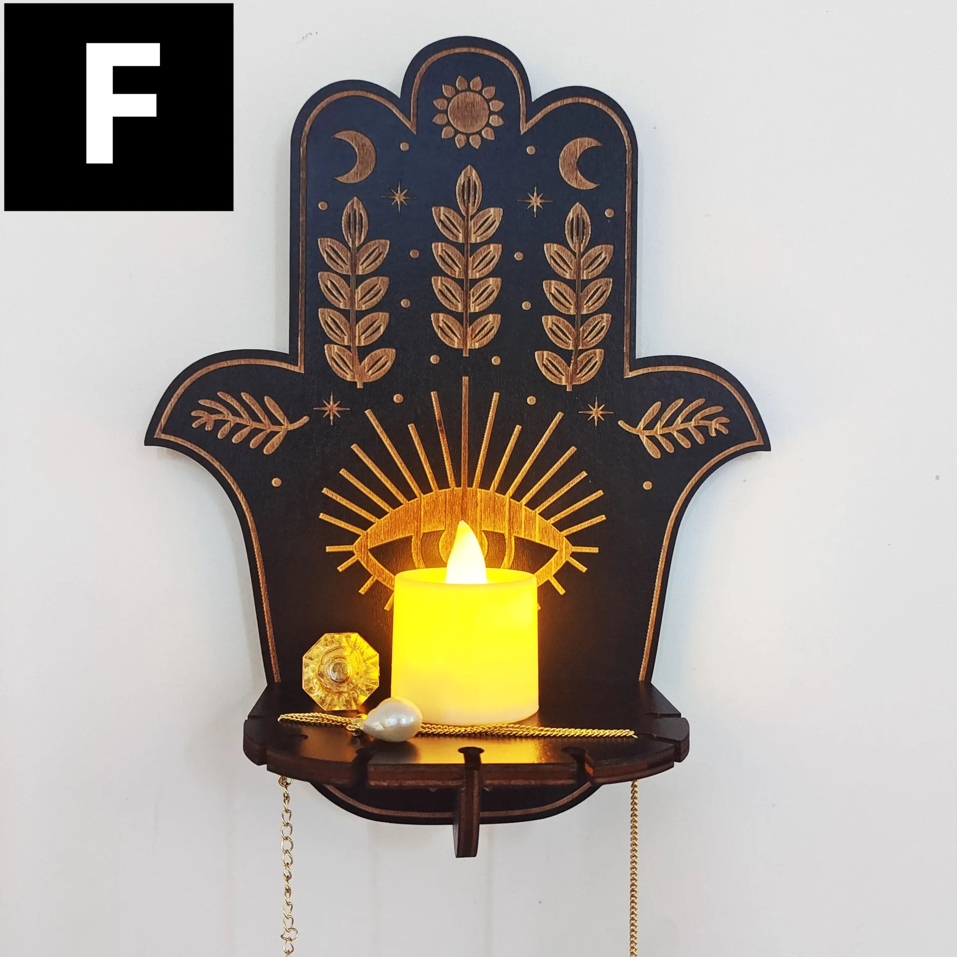 Newest creative display stand smooth wear-resistant crystal shelf exquisite wooden carving candle holder home