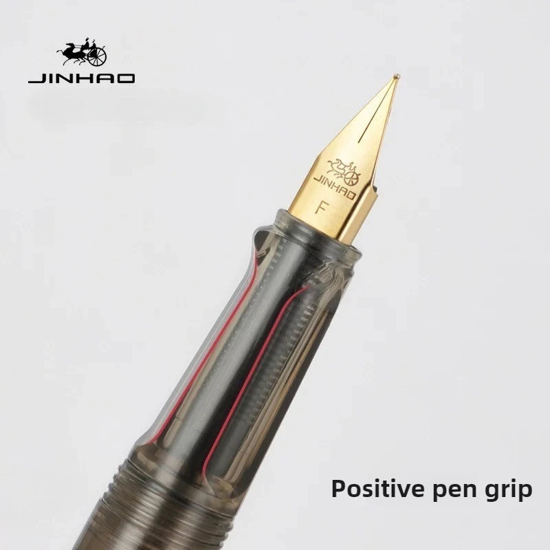 Jinhao 58 wood / scrimshaw fountain pen student f ef nib ink calligraphy stationery school office supplies