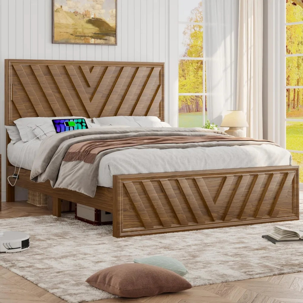 full-bed-with-adjustable-headboard-farmhouse-platform-bed-wood-with-led-light-and-charging-station-diagonal-line-rustic-brow